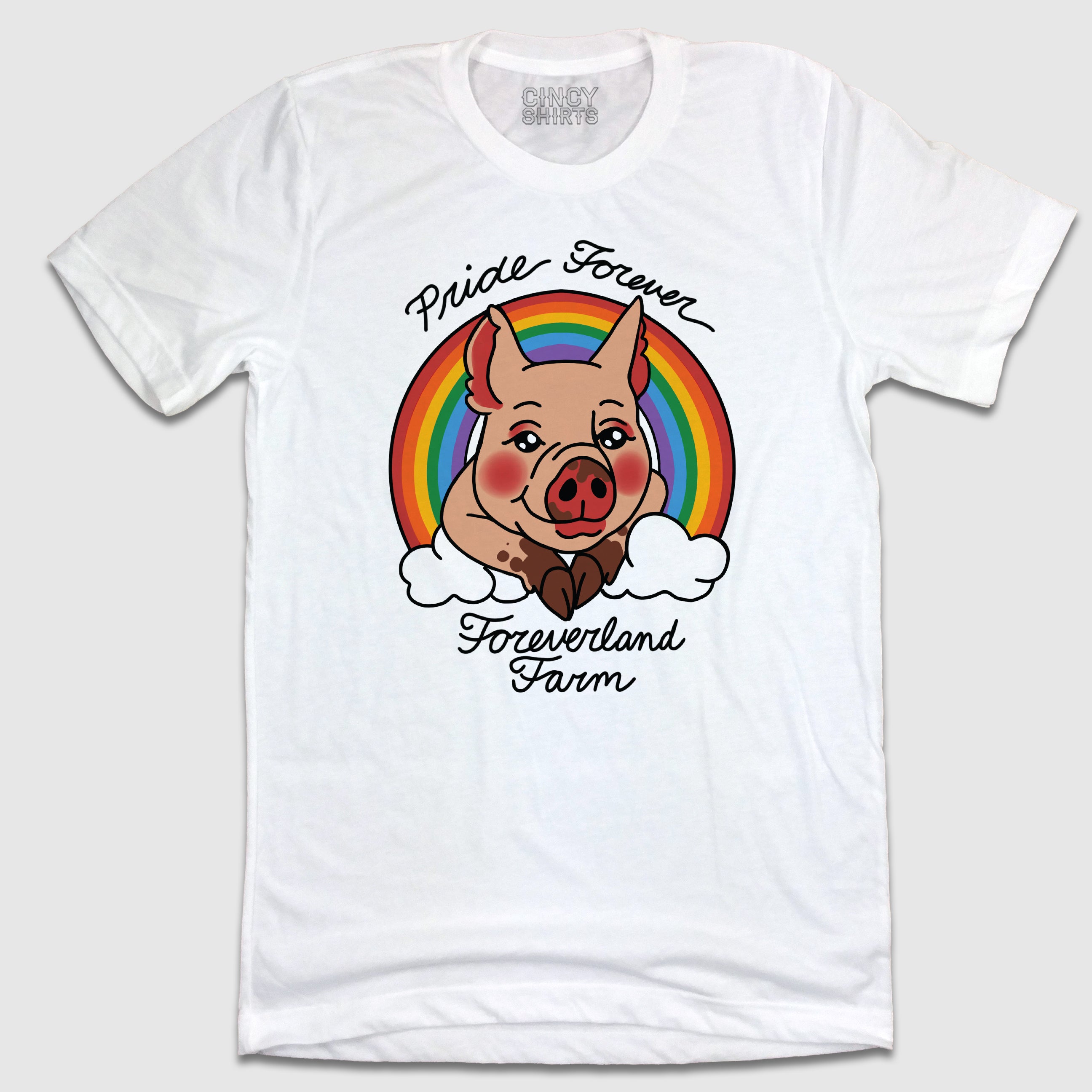 Pride Forever - Foreverland Farm Rainbow Pig Design - Cincy Shirts
