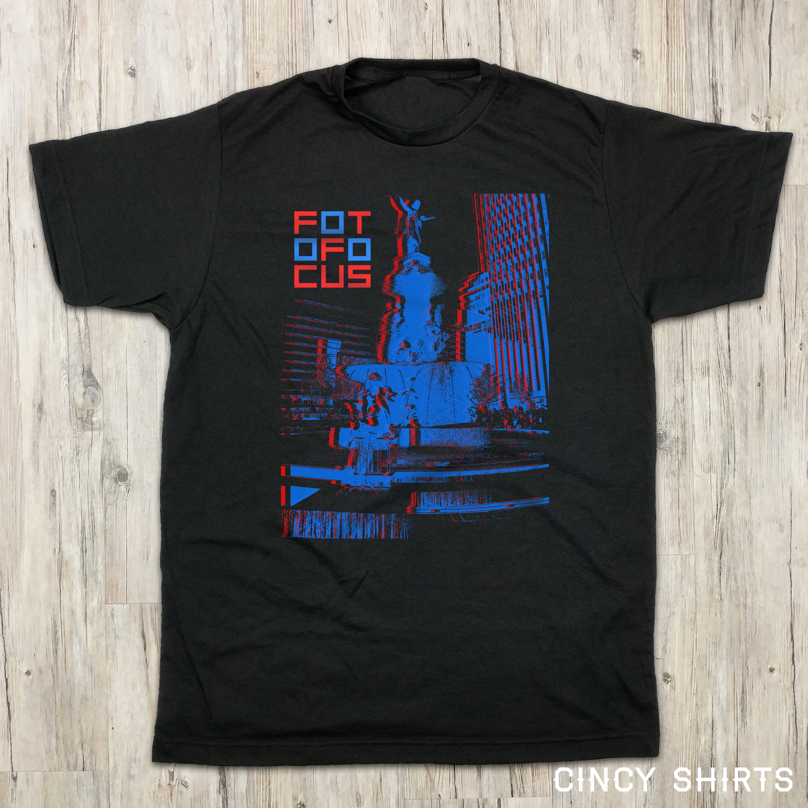 Fotofocus 3D Fountain - Black Adult & Youth Garments - Cincy Shirts