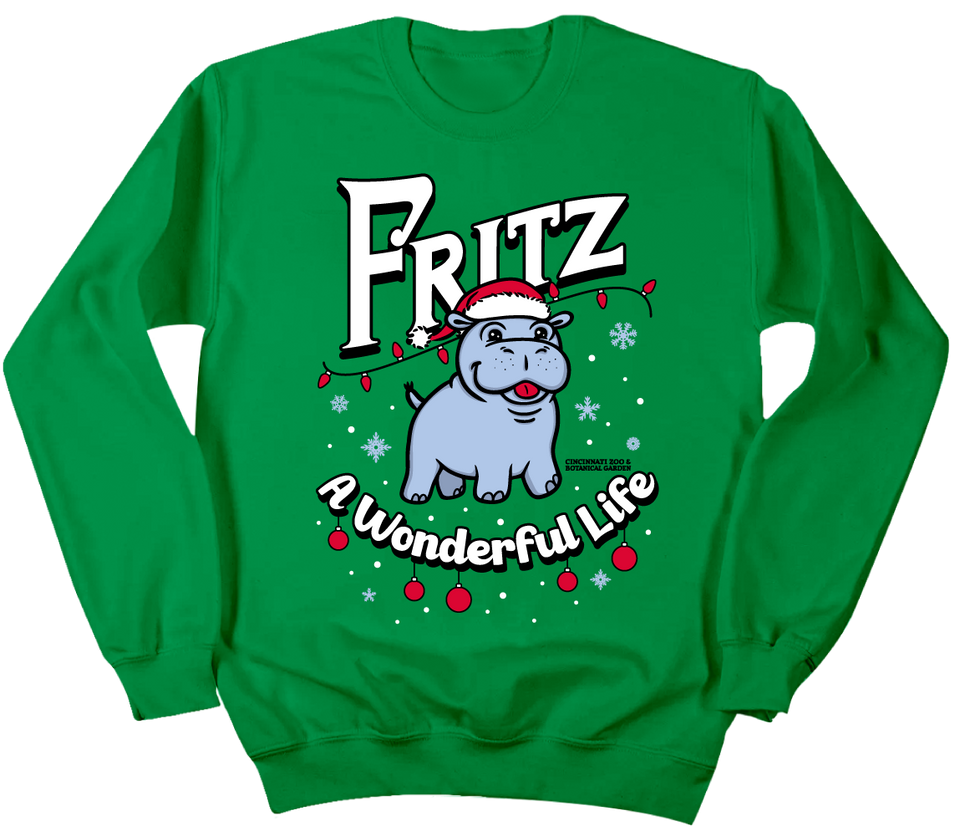 Fritz a Wonderful Life Green crewneck Cincy Shirts