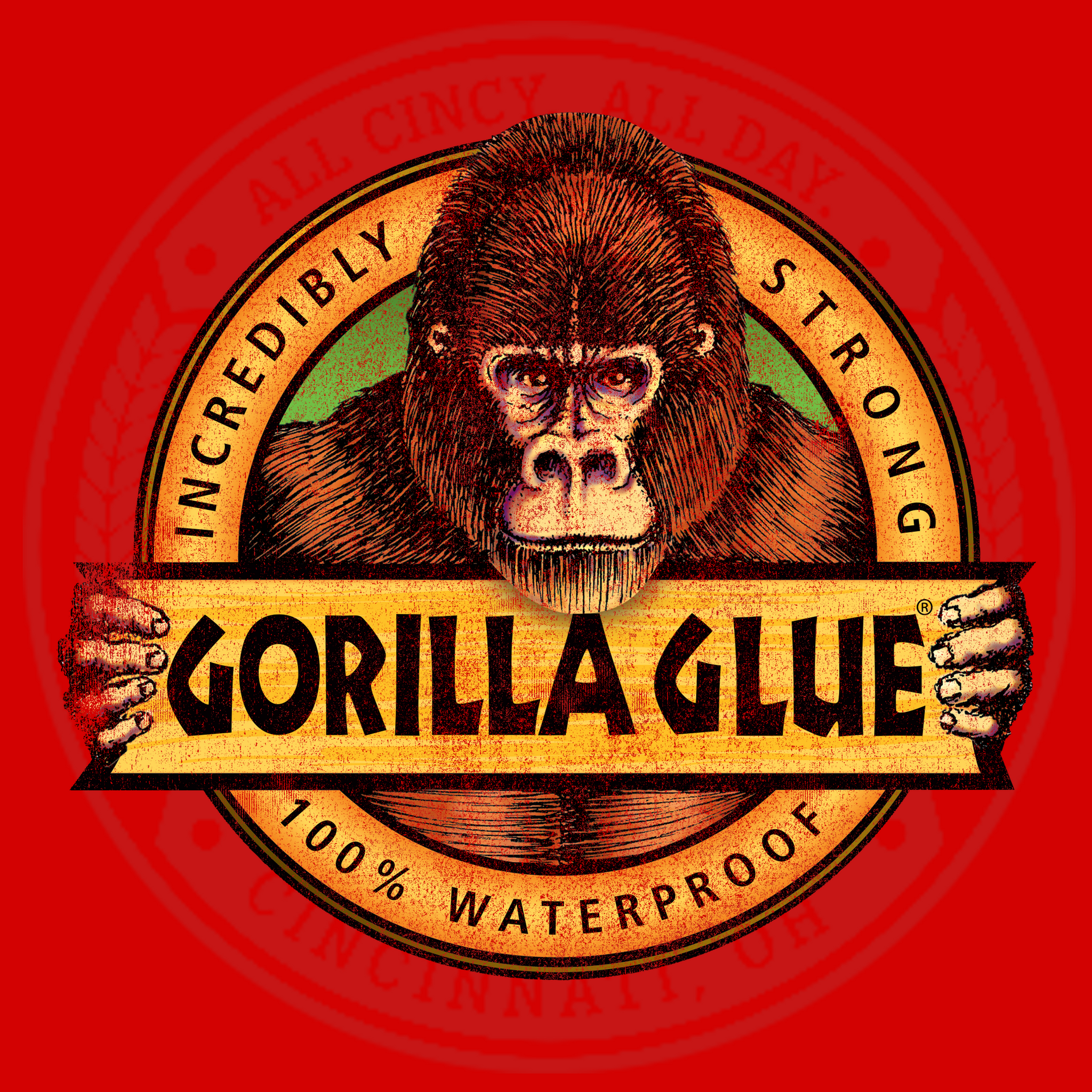Official Gorilla Glue Full Color Logo Apparel | Cincy Chirts Unisex T-Shirt / Heather Red / L