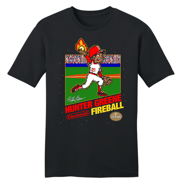 Greene 8bit mlbpa Tee | Cincinnati Baseball Apparel | Cincy Shirts Unisex T-Shirt / Black / 5X