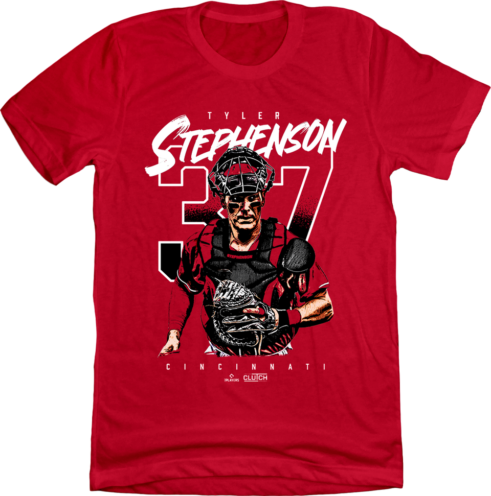 Tyler Stephenson #37 MLBPA Tee Red Cincy Shirts