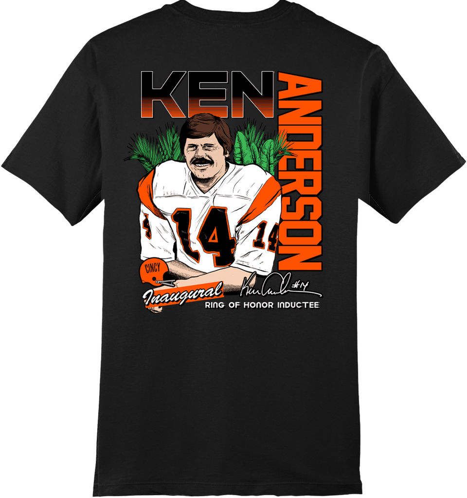 Ken Anderson Ring of Honor Front Back Design - Cincy Shirts