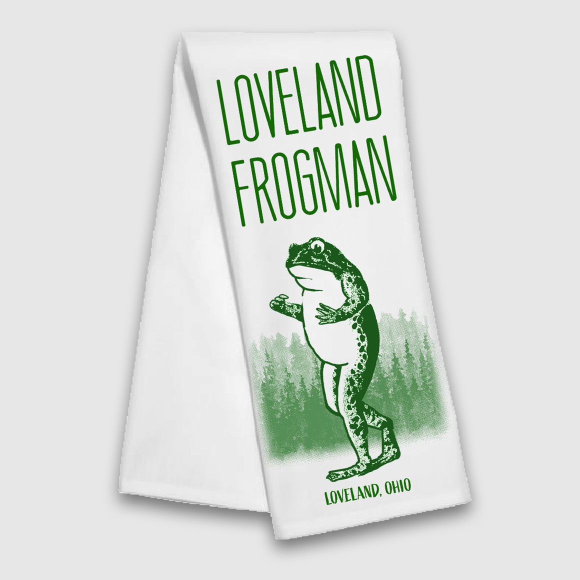 Loveland Frogman Tea Towel - Cincy Shirts