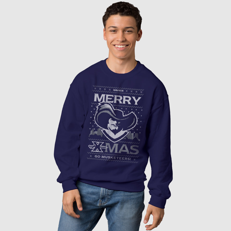 Merry X-Mas - Xavier Christmas Sweatshirt - Cincy Shirts