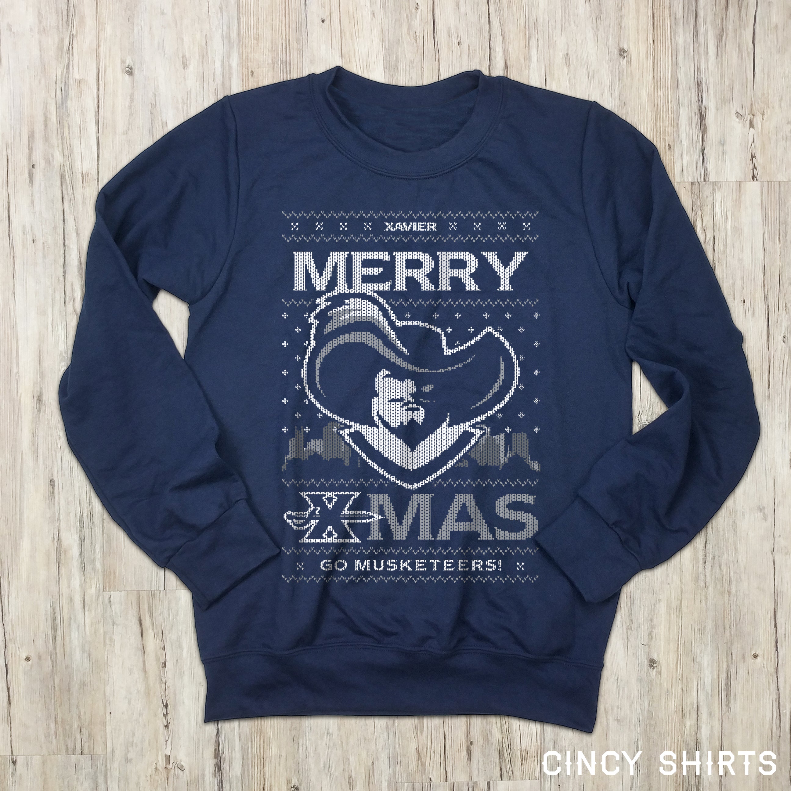 Merry X-Mas - Xavier Christmas Sweatshirt - Cincy Shirts