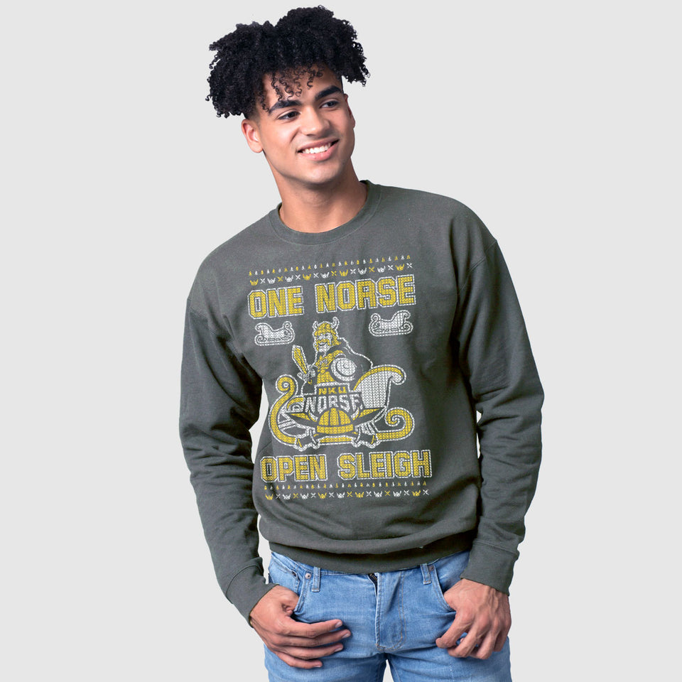 NKU One Norse Open Sleigh Ugly Christmas Sweatshirt - Cincy Shirts