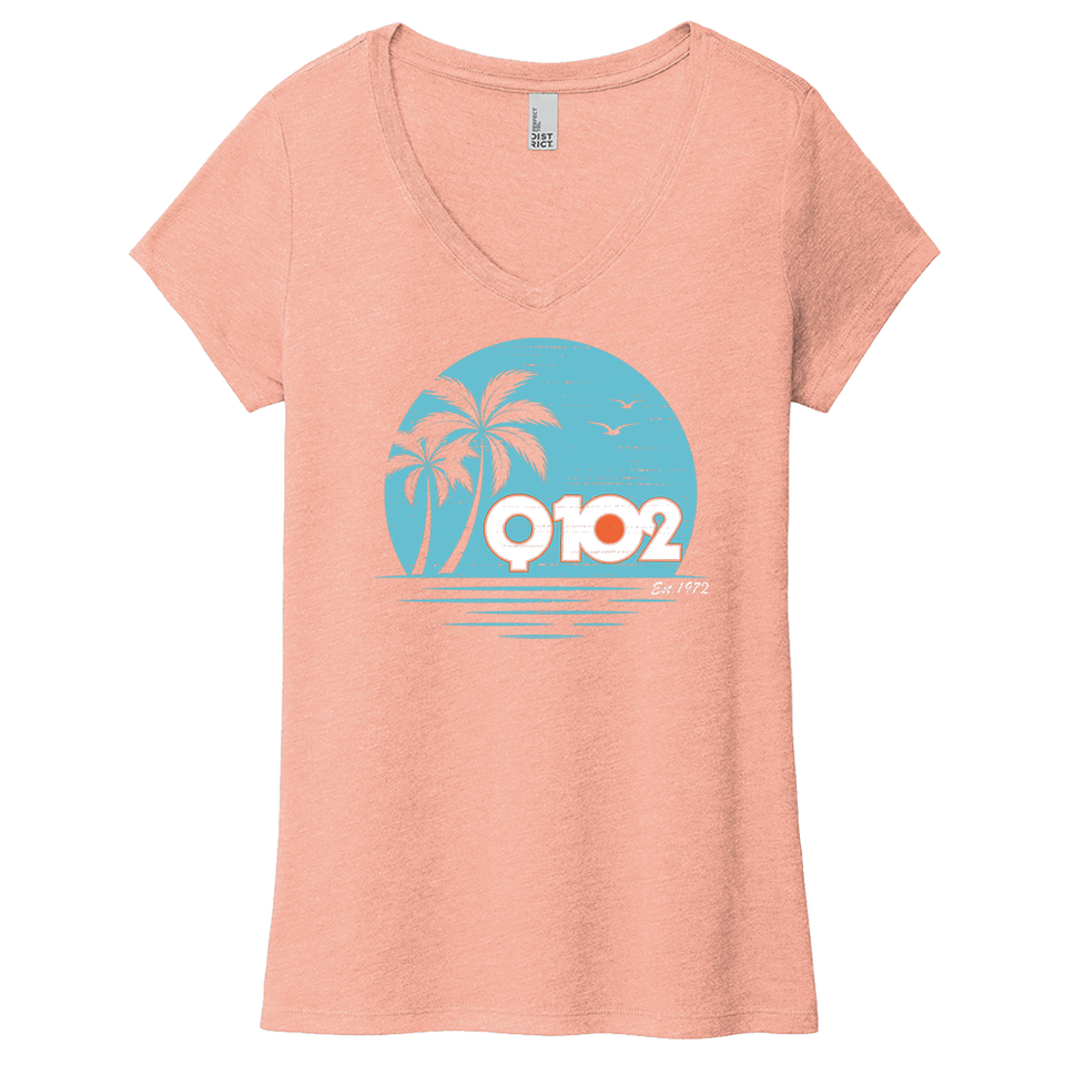 Q102 Tropical Peach V-neck