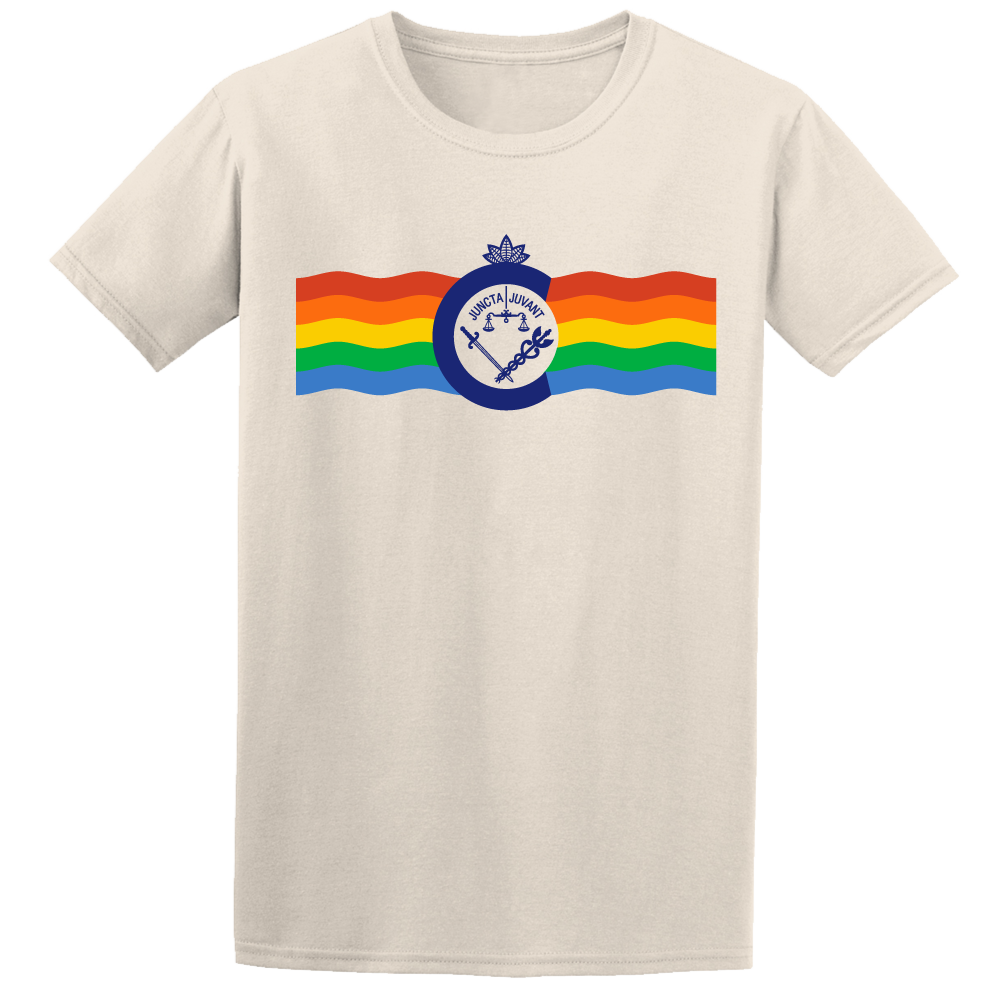 Cincinnati Flag Rainbow natural tan tee