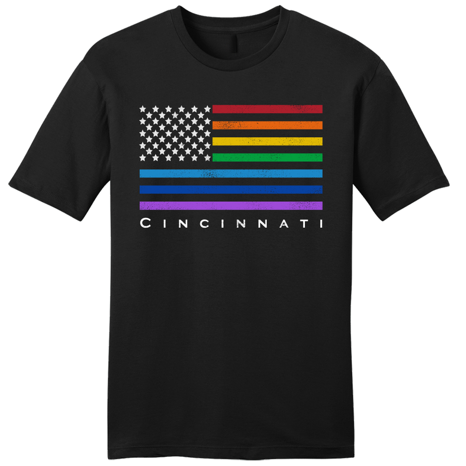 Cincinnati Rainbow Stars & Stripes tee black