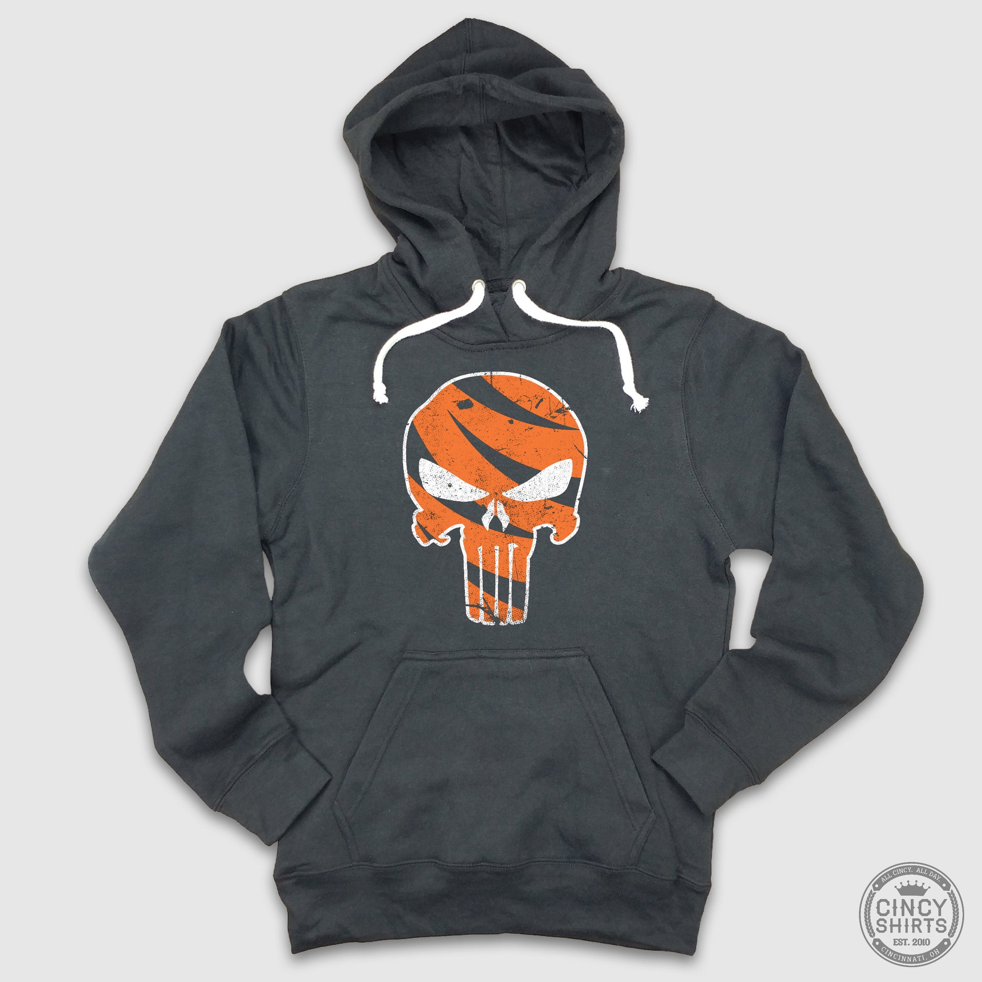 Who Dey Punisher Hoodie Football Hooded Sweatshirt Cincy Shirts