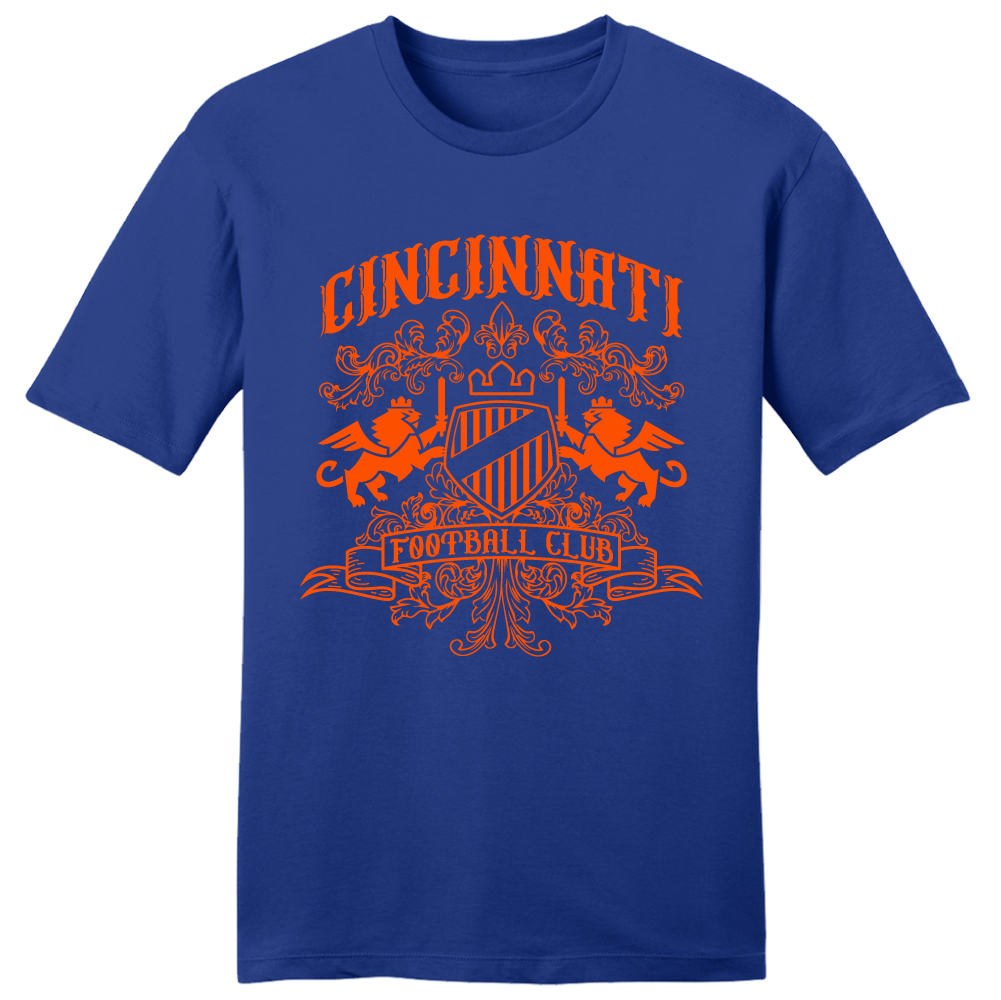 Blue & Orange Cincinnati Retro | FCC Soccer Apparel | Cincy Shirts Youth T-Shirt / Royal / S