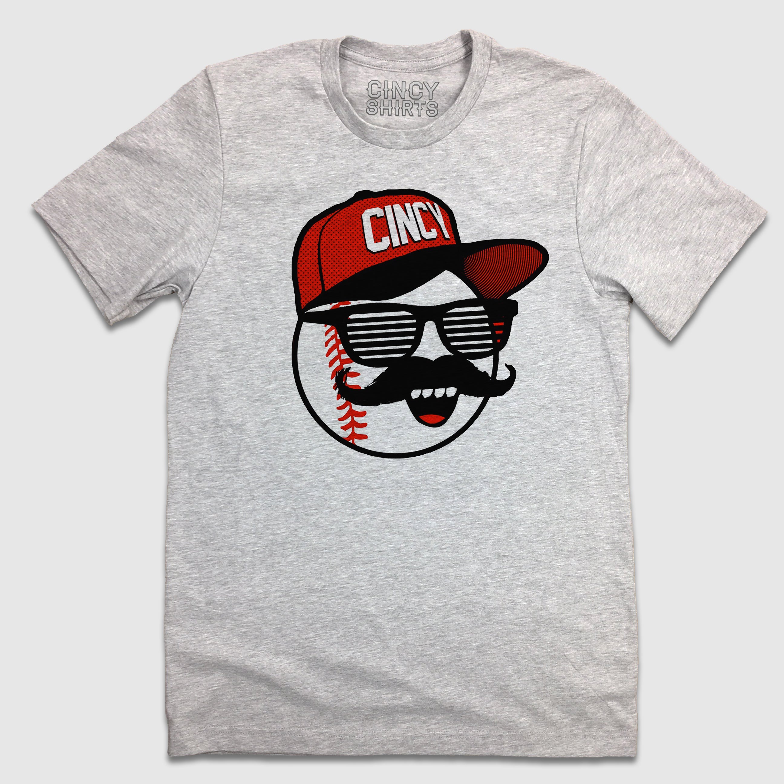 Cincinnati Reds baseball cap mustache shirt, hoodie, sweater and v