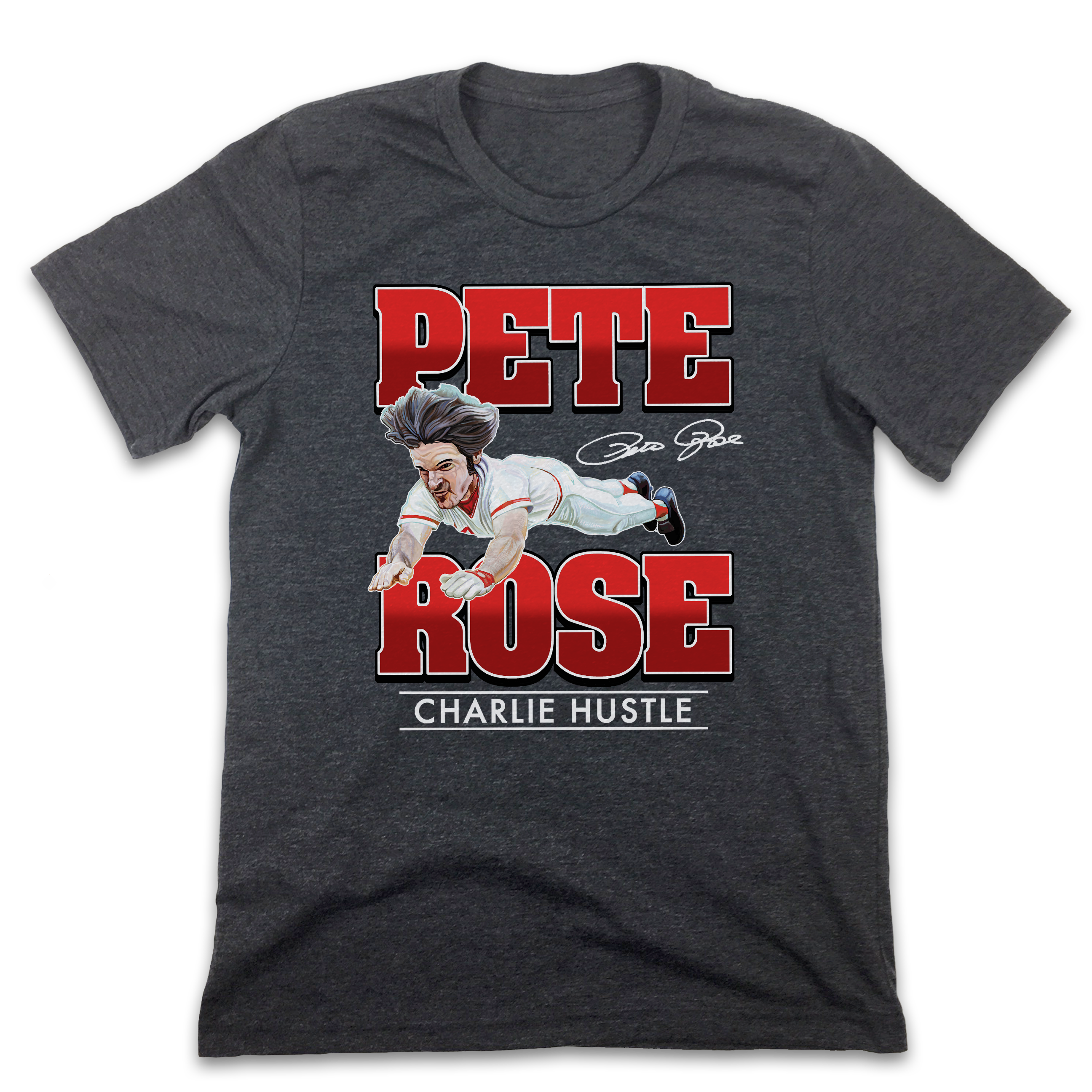 1975 Cincinnati Reds + Charlie Hustle Pete Rose, Lot Of 2 Shirts