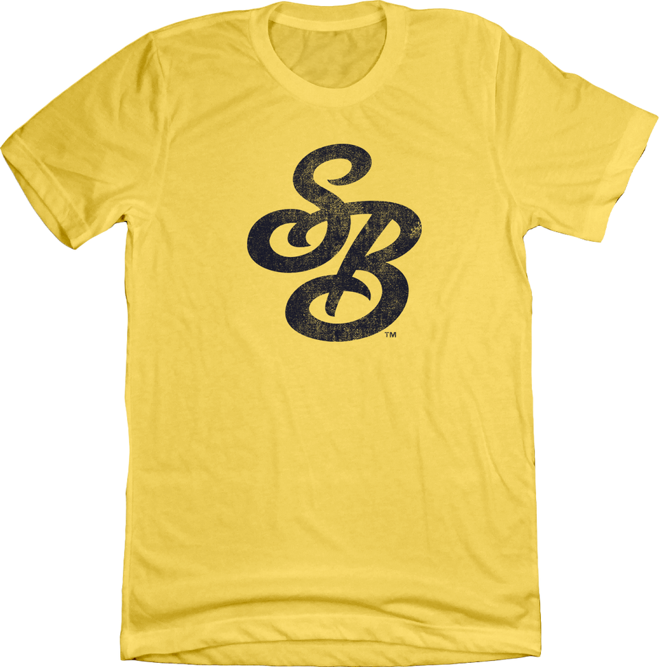 Savannah Bananas SB Script Logo Yellow T-shirt Cincy Shirts