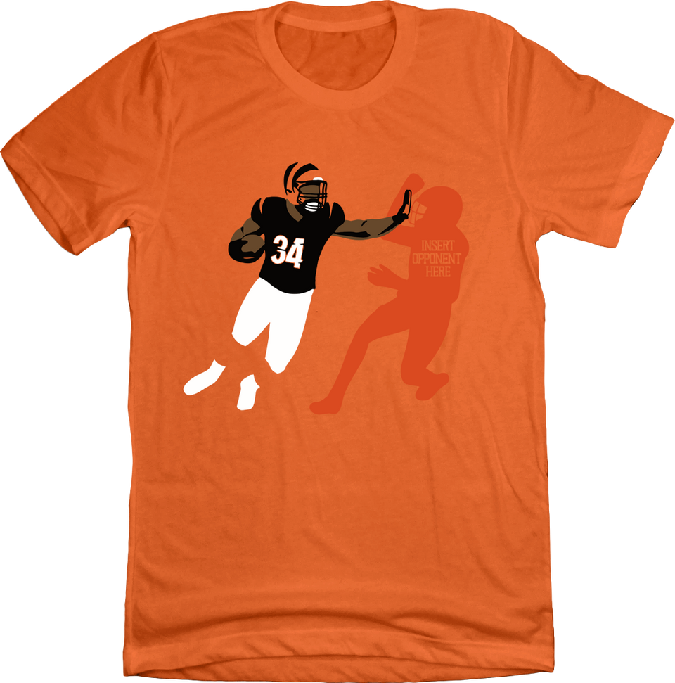 Cincinnati Running Back 34 Stiff-Arm Cincy Shirts Orange T-shirt