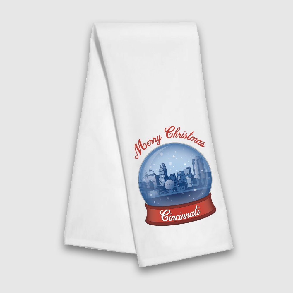 Snow Globe Tea Towel - Cincy Shirts