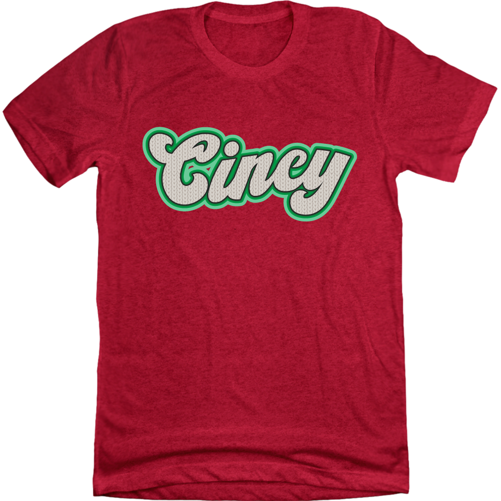 Cincy Sweater Pattern Green and Grey (Christmas) T-shirt red Cincy Shirts