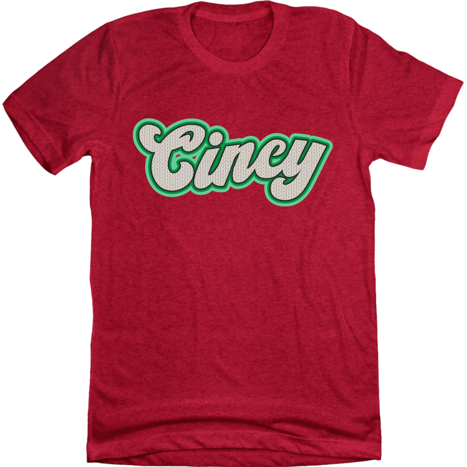 Cincy Sweater Pattern Green and Grey (Christmas) T-shirt red Cincy Shirts