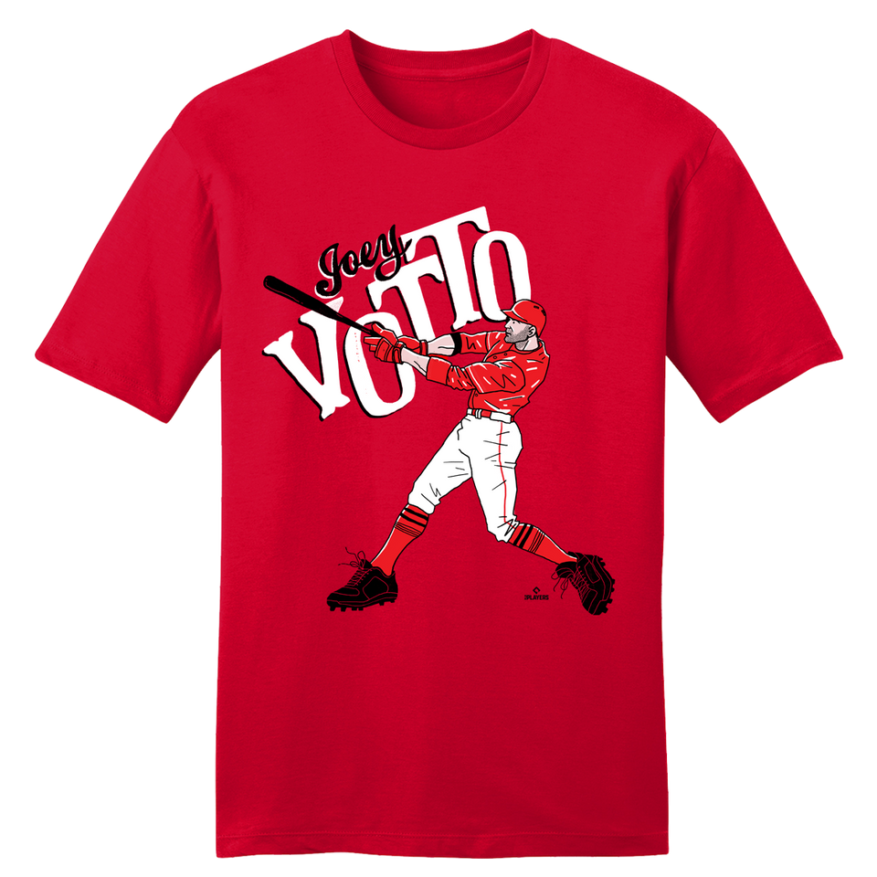 Joey Votto Cartoon Swing tee red