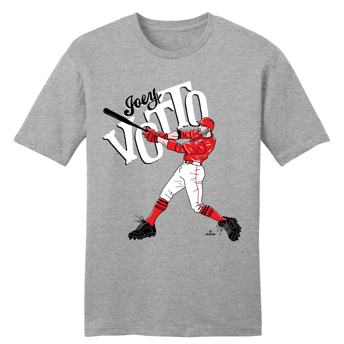 Joey Votto Cartoon Swing tee grey