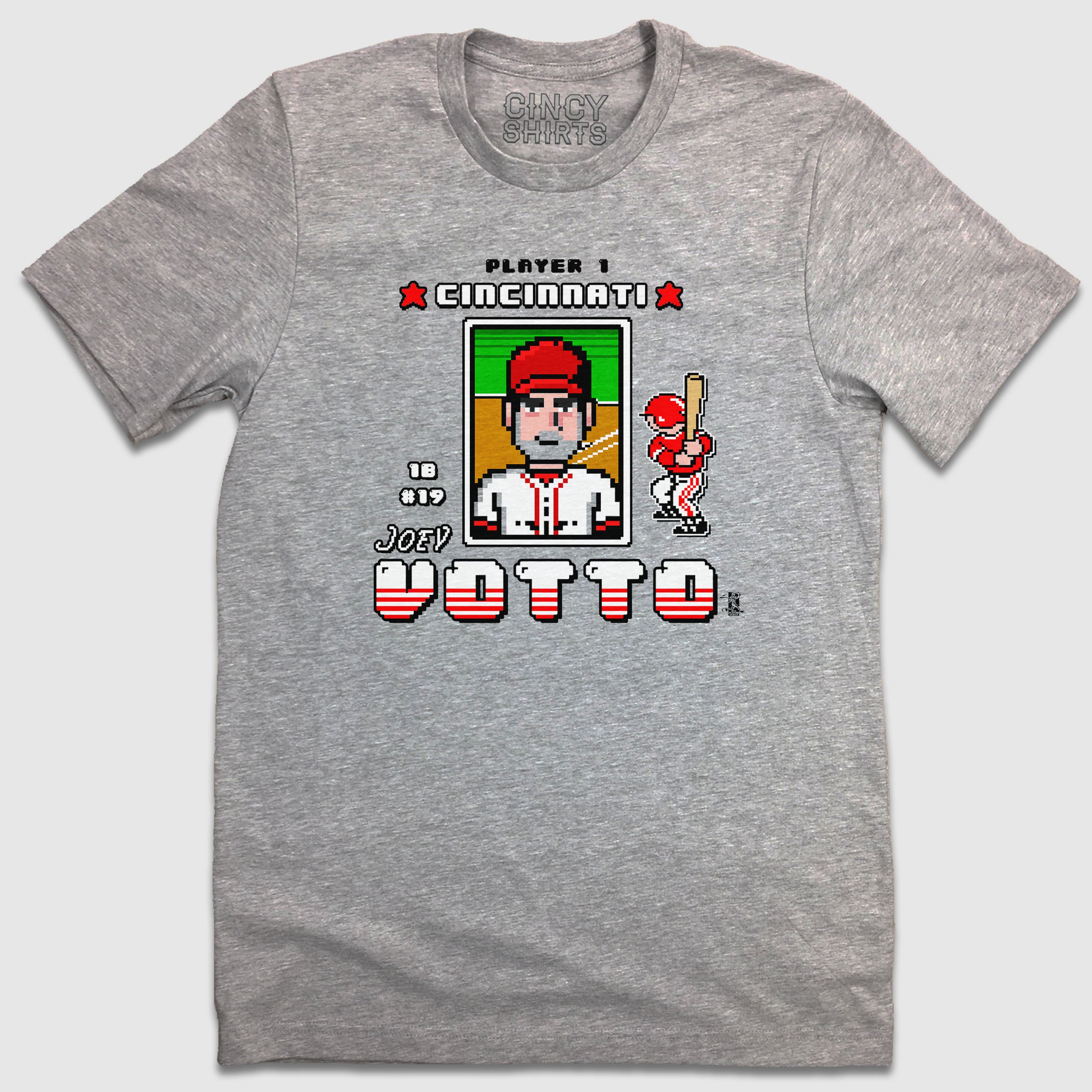mlbpa Joey votto Retro Game Series Tee | Cincinnati Baseball | Cincy Shirts Unisex T-Shirt / Heather Grey / 4X