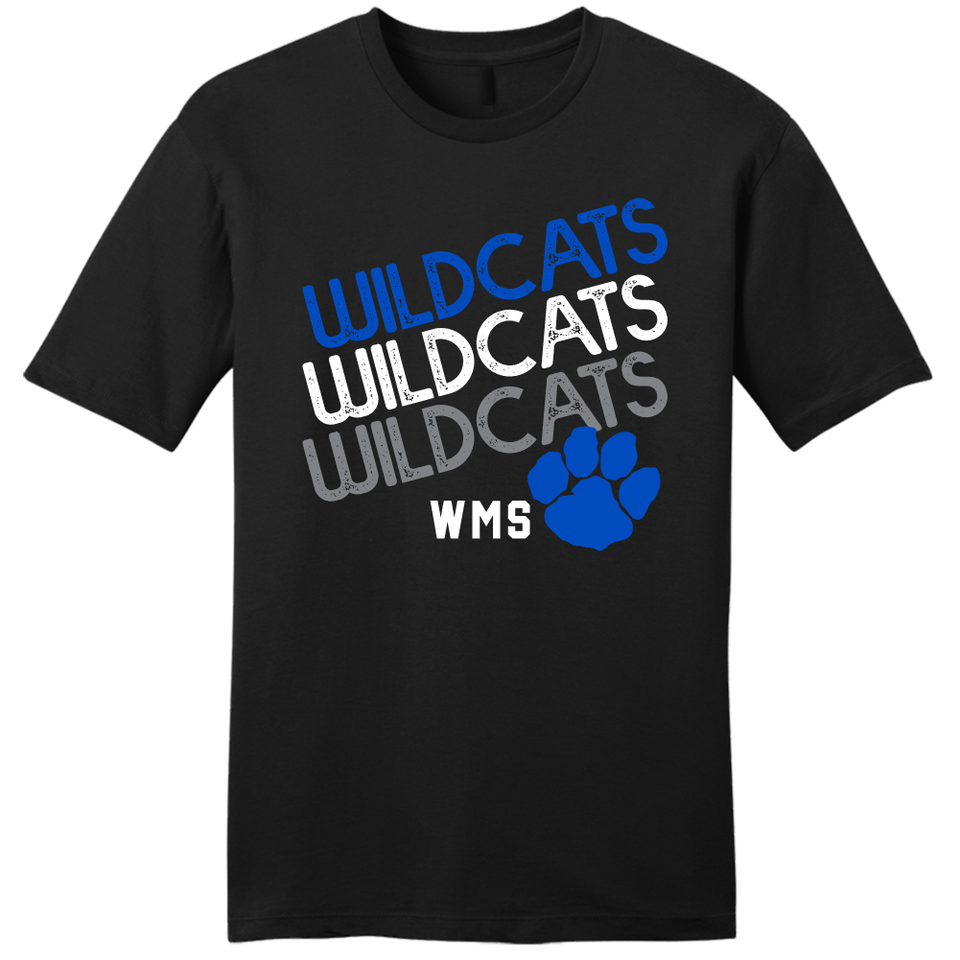 Woodland Middle School Wildcats Triple Text - Cincy Shirts