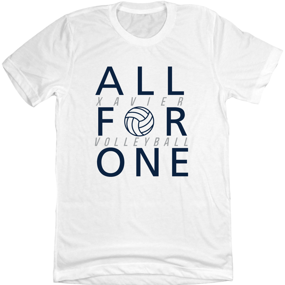 Xavier University Volleyball All For One T-shirt