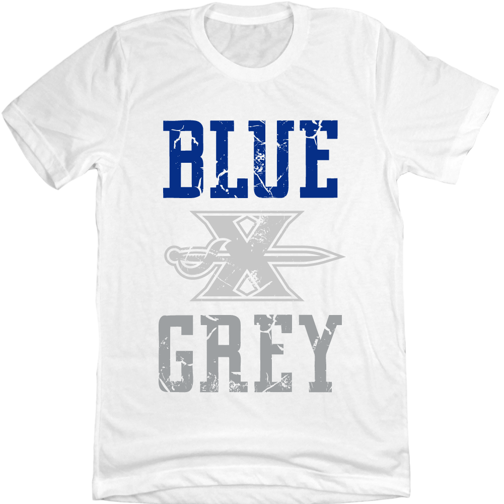 Xavier University Blue X Grey - Cincy Shirts