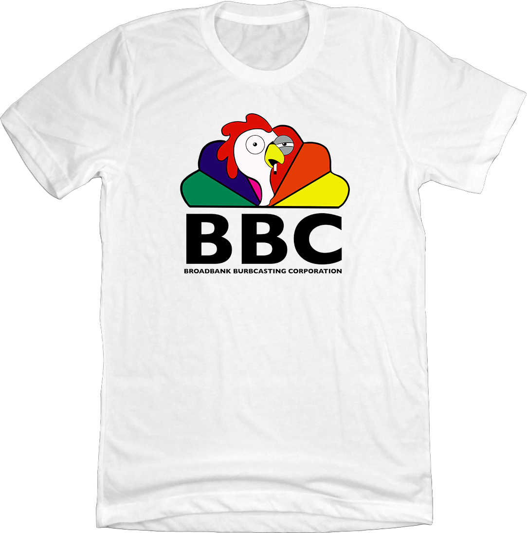 The BBC Broadbank Burbcasting Corporation white T-shirt