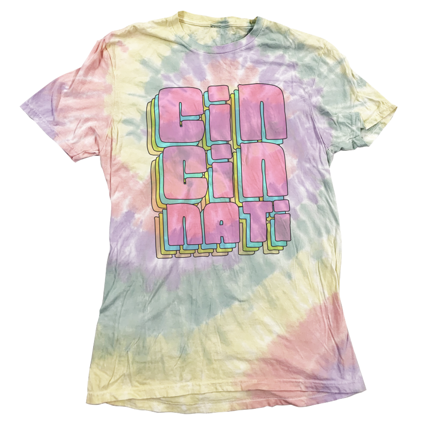 Cin Cin Nati Cartoon Style Tie Dye - Cincy Shirts