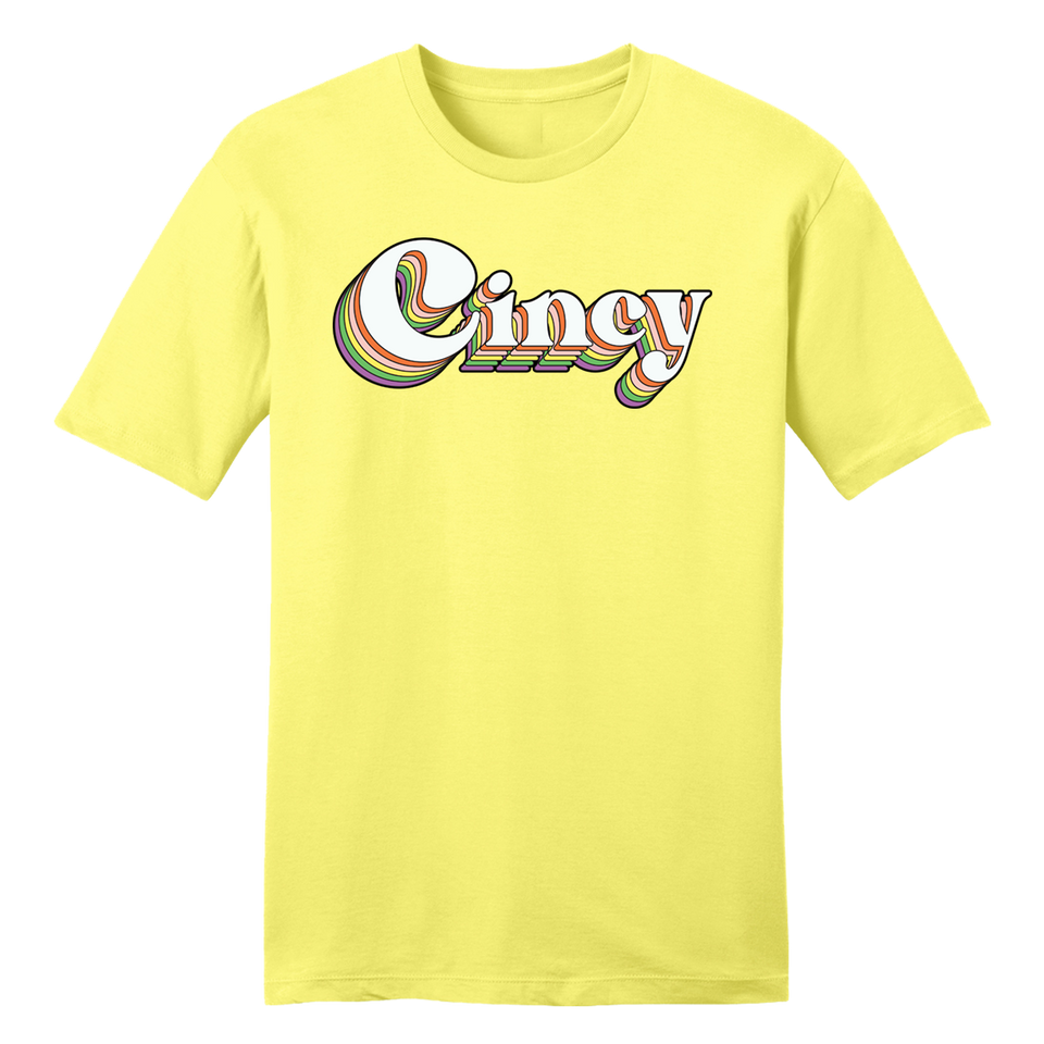 Cincy Multi Color Script Retro - Cincy Shirts