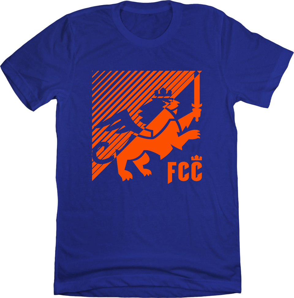 FC Cincinnati Inverted Diagonal Lines Lion T-shirt blue