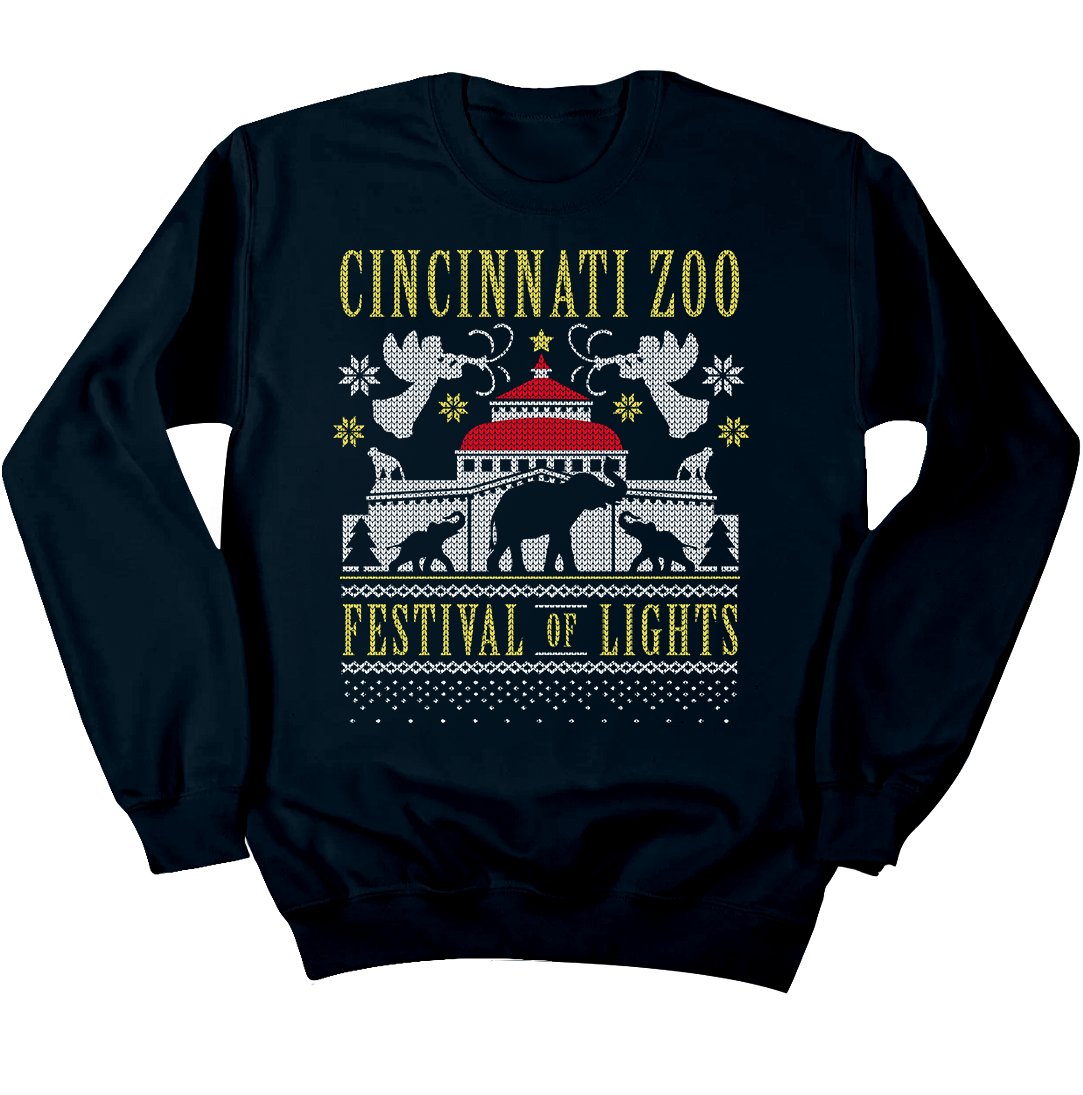 Cincinnati Zoo Festival of Lights Christmas Sweatshirt - Cincy Shirts