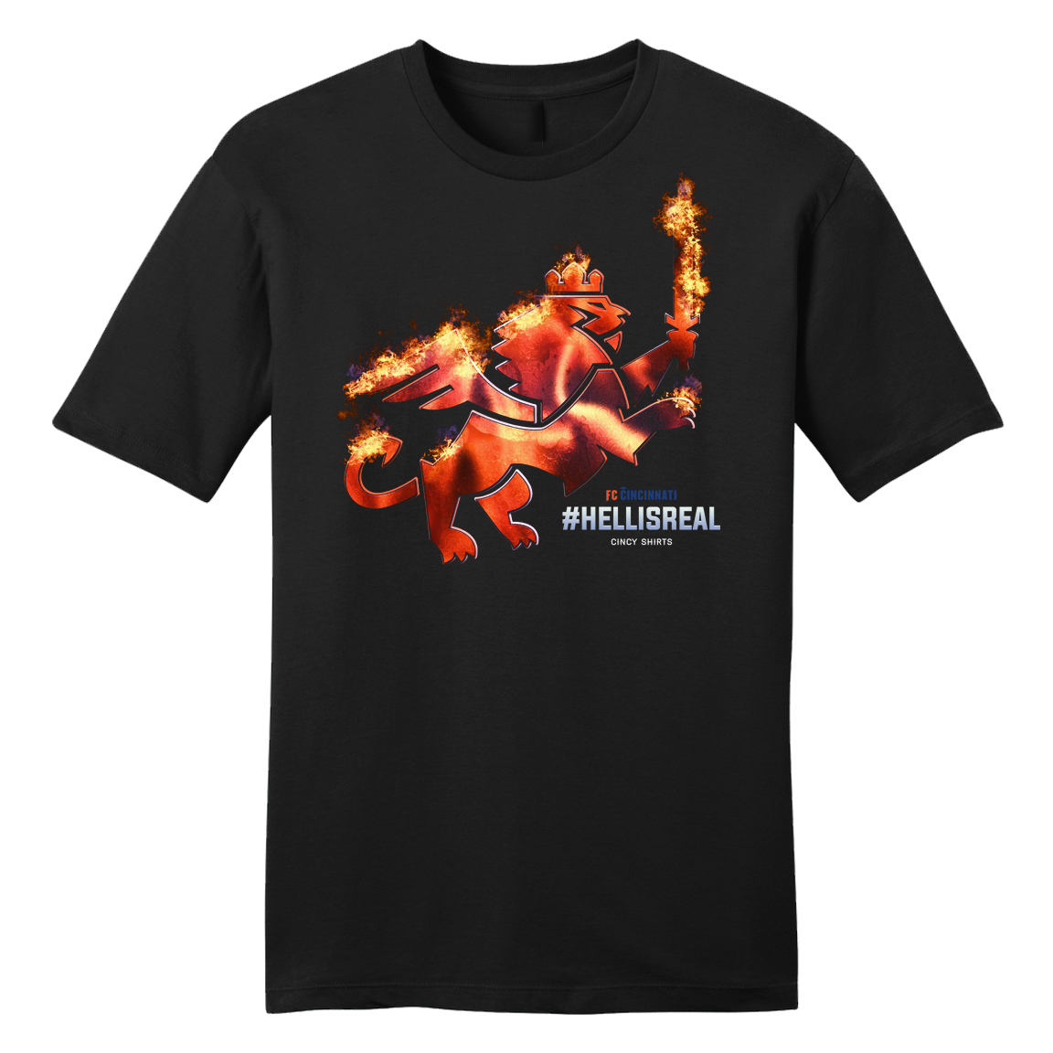 Hell Is Real - Fire Lion - Cincy Shirts