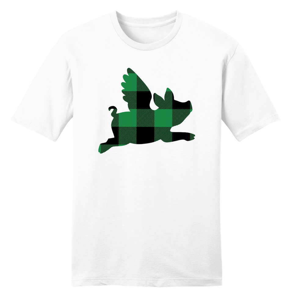 Cincy Plaid Flying Pig T-shirt