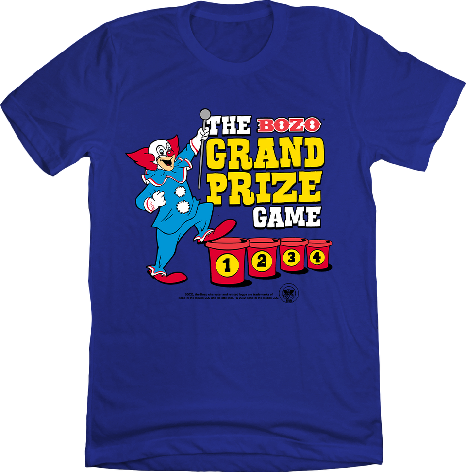 Bozo Grand Prize Game blue T-shirt Old School Shirts