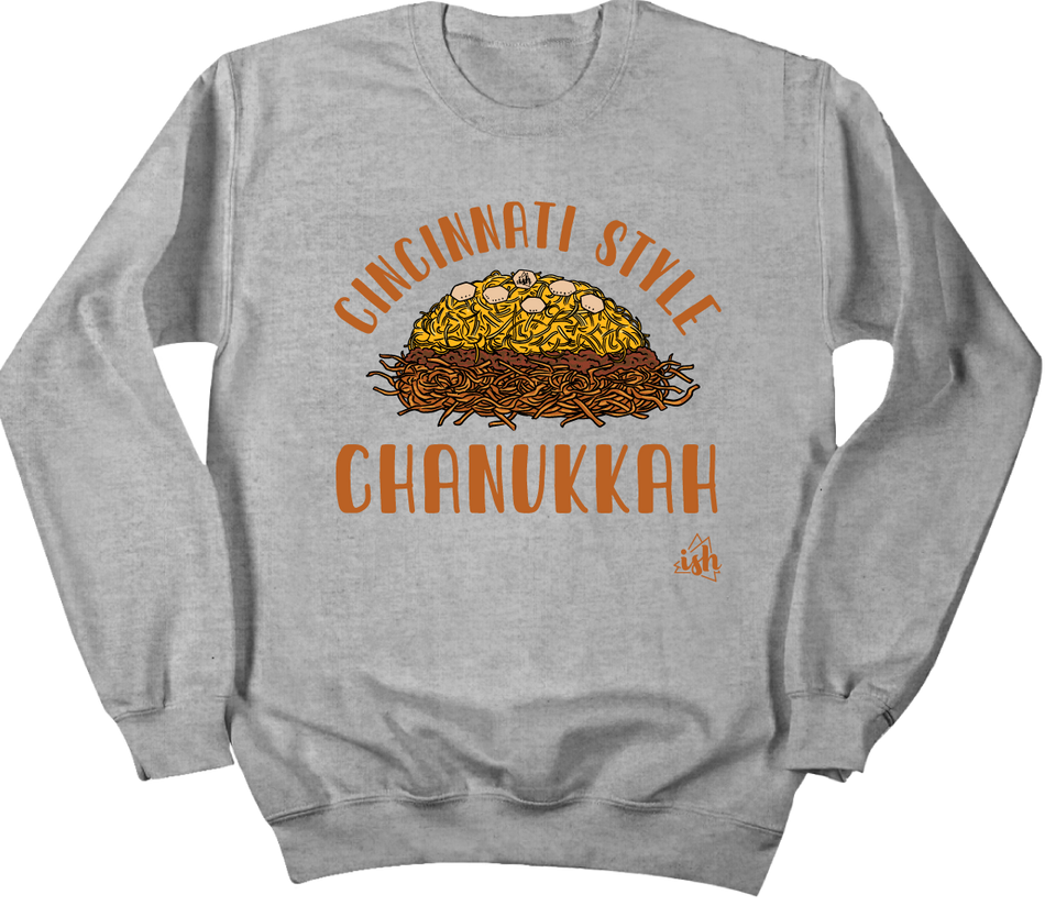 Cincinnati Chanukkah Cincy Shirts Crewneck Sweatshirt Grey