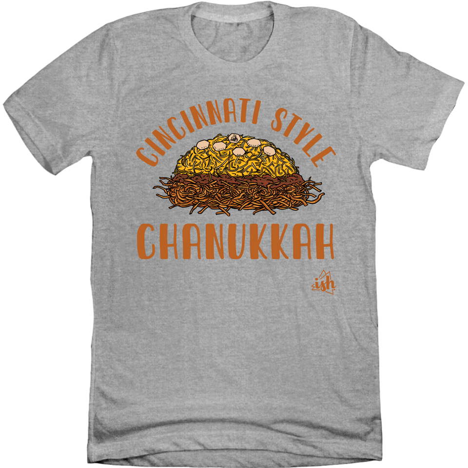 Cincinnati Chanukkah Cincy Shirts grey T-shirt