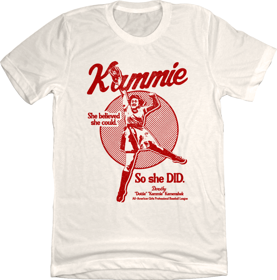 Dorothy "Dottie" "Kammie" Kamenshek Natural White T-shirt Cincy Shirts