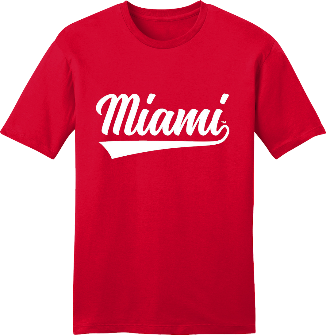 Miami University Script Logo | Miami University Apparel | Cincy Shirts Crewneck Sweatshirt / Red / M
