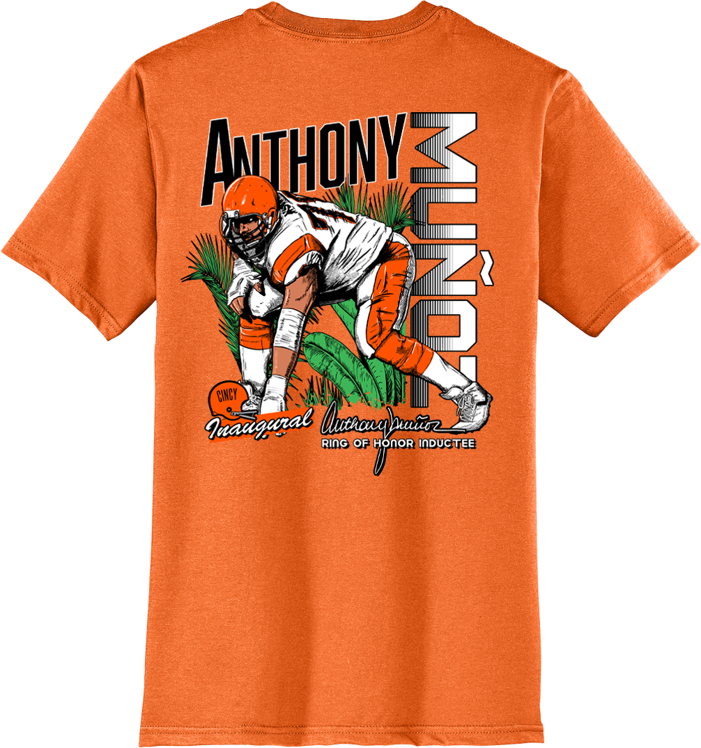Anthony Munoz  Ring of Honor  Front Back Design - Cincy Shirts