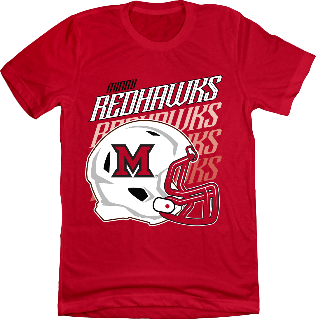 Miami Redhawks Football Helmet Fade T-shirt