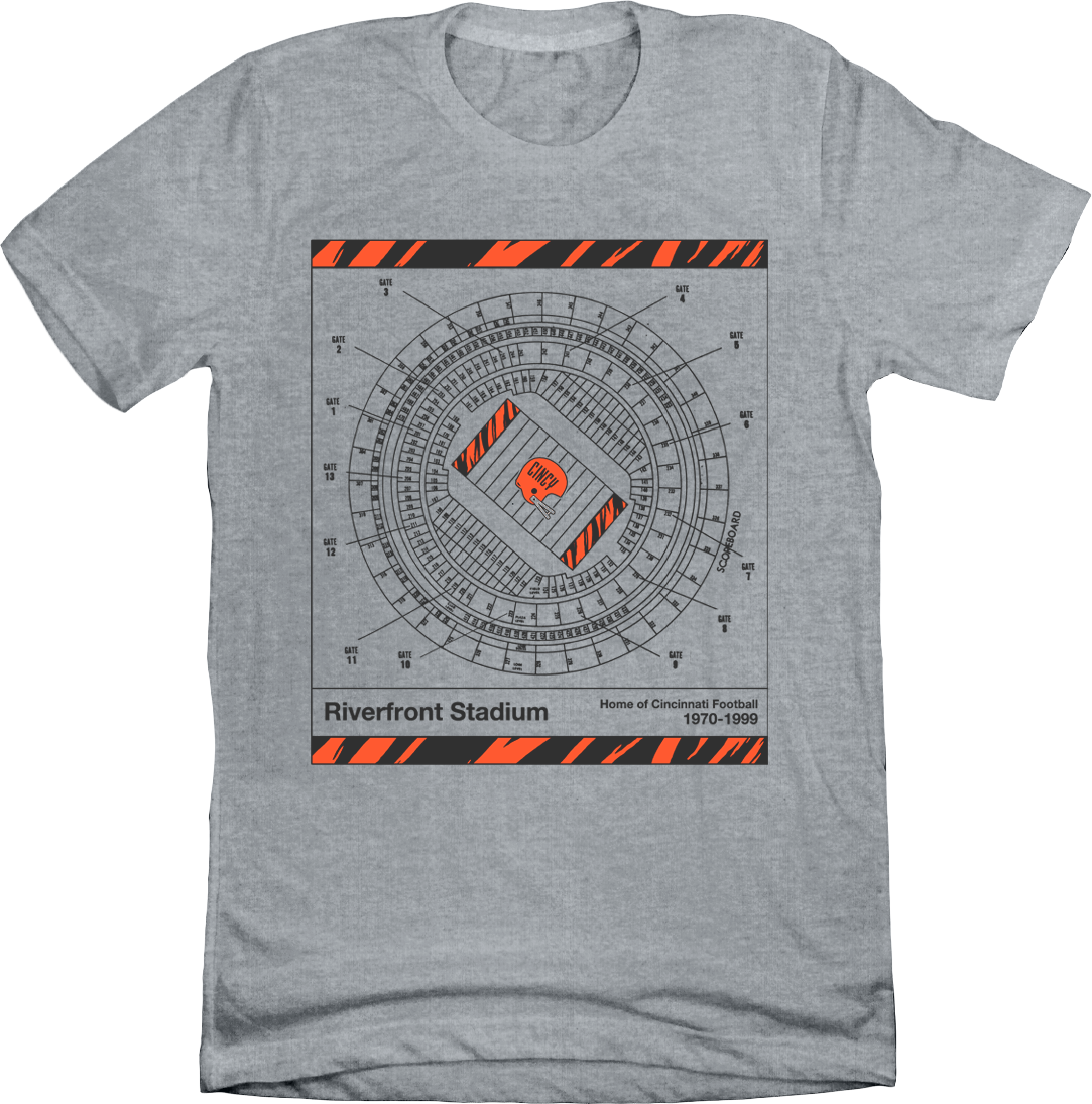Cincinnati Football Riverfront Blueprint - Cincy Shirts
