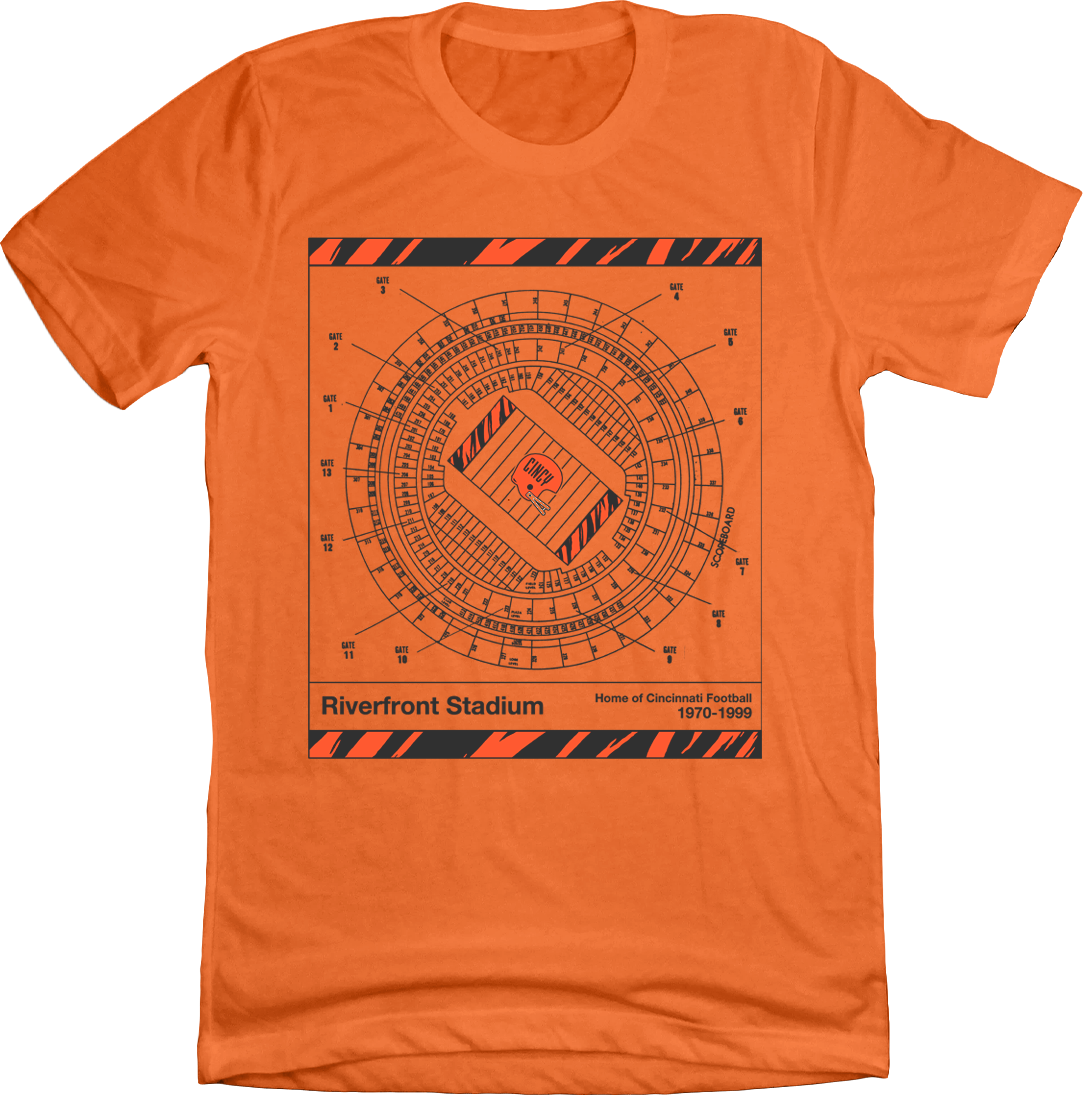 Cincinnati Football Riverfront Blueprint - Cincy Shirts
