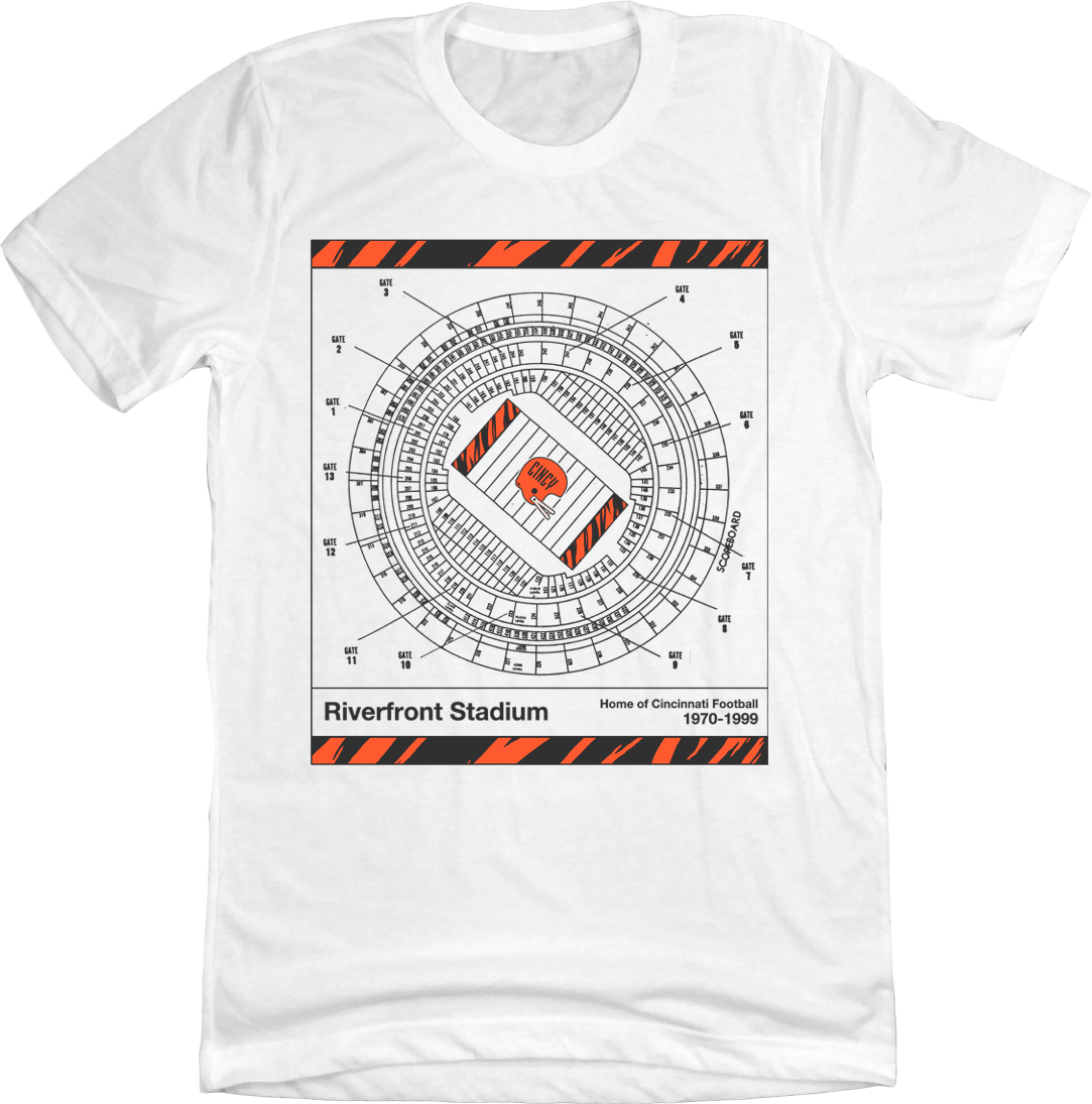 Cincinnati Football Riverfront Blueprint - Cincy Shirts