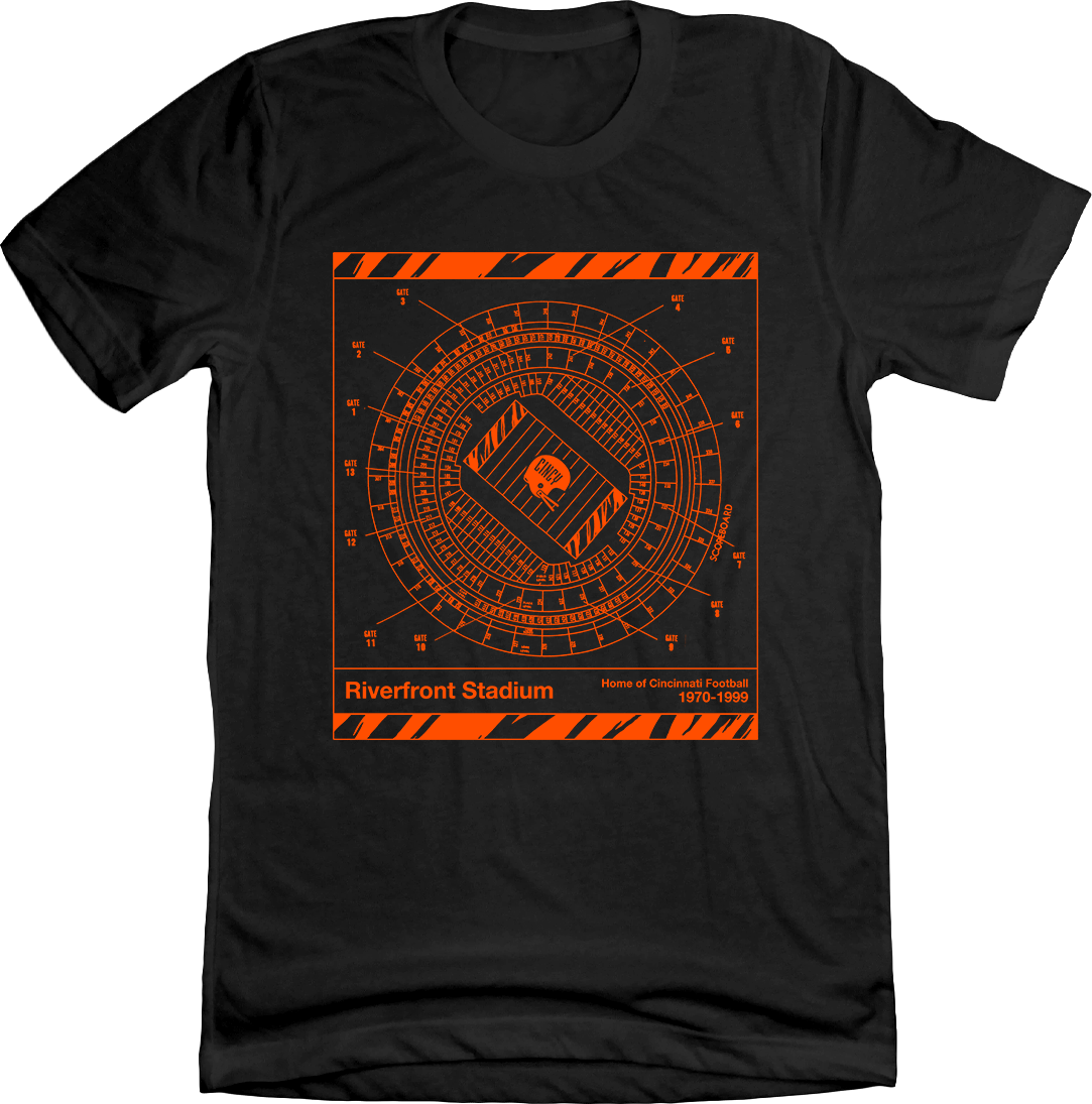 Cincinnati Football Riverfront Blueprint - Cincy Shirts