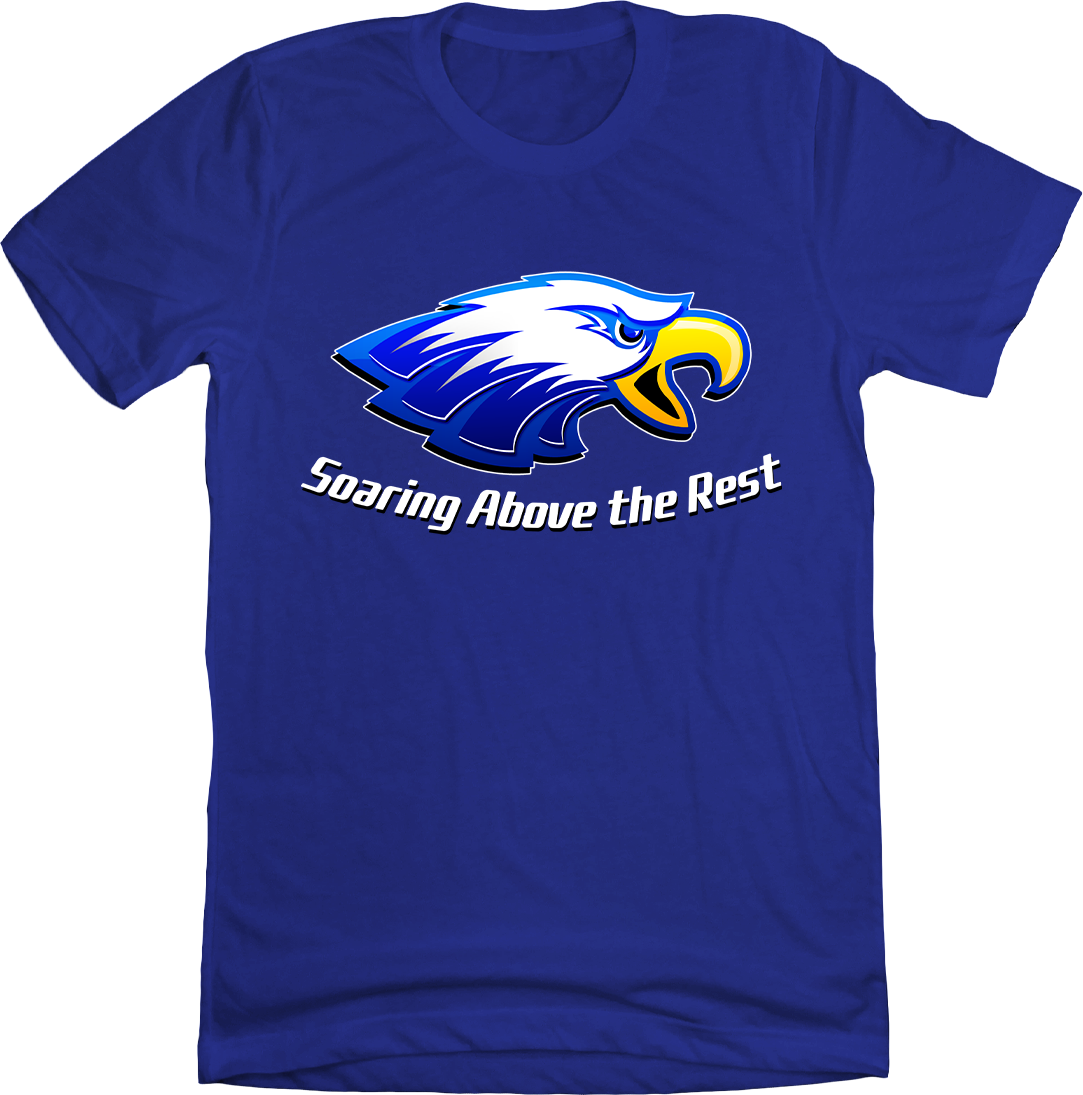 Scott High School Eagle Head Soaring Above Full Color Blue T-shirt Cincy Shirts
