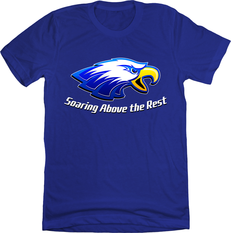 Scott High School Eagle Head Soaring Above Full Color Blue T-shirt Cincy Shirts
