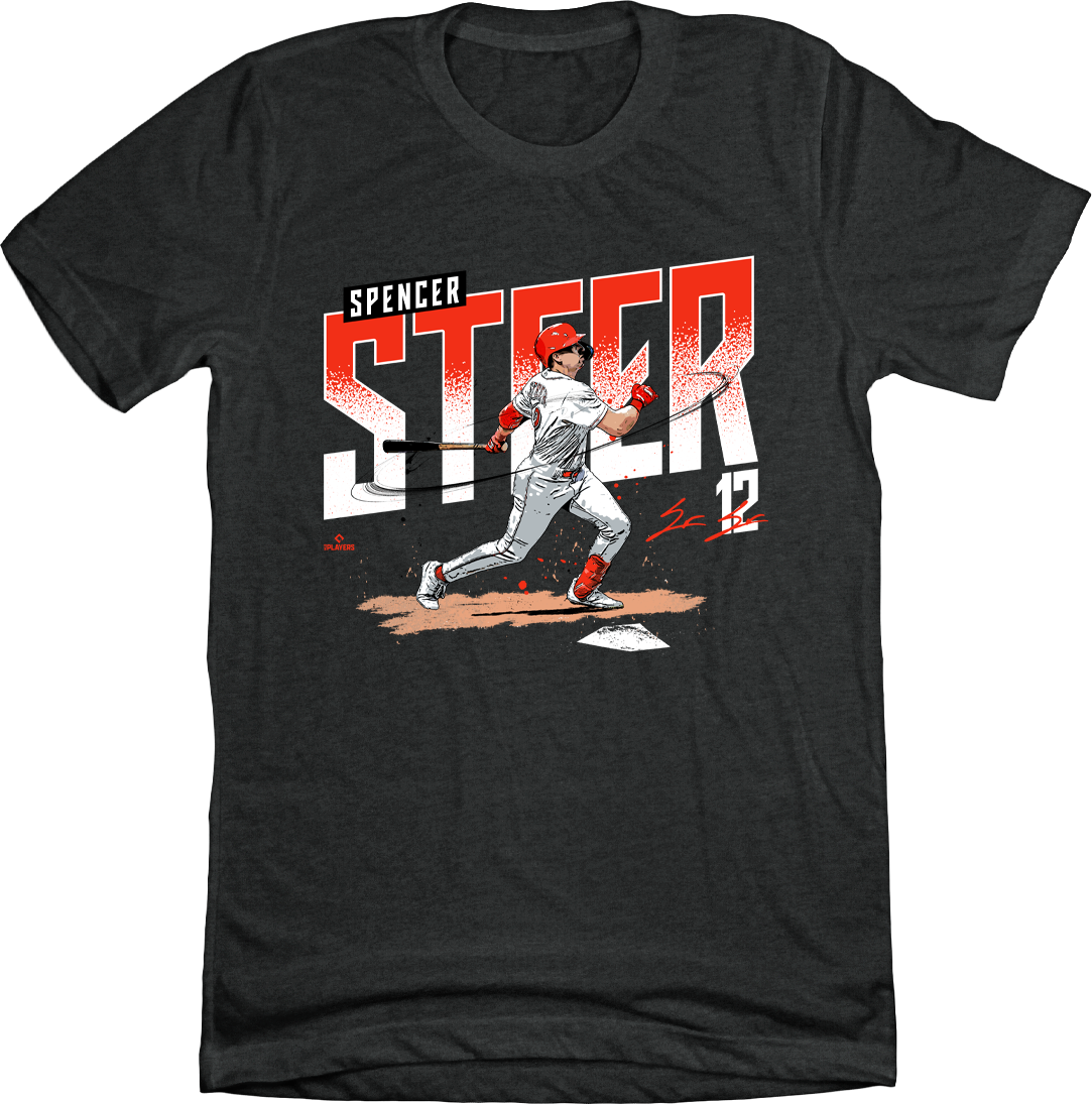 Spencer Steer MLBPA T-shirt Black Cincy Shirts